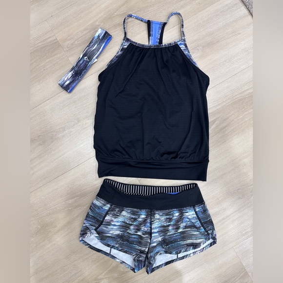 Ivivva Other - Ivivva Lululemon Girls Matching Set Short (10) & Tank Top (8) Black/Blue